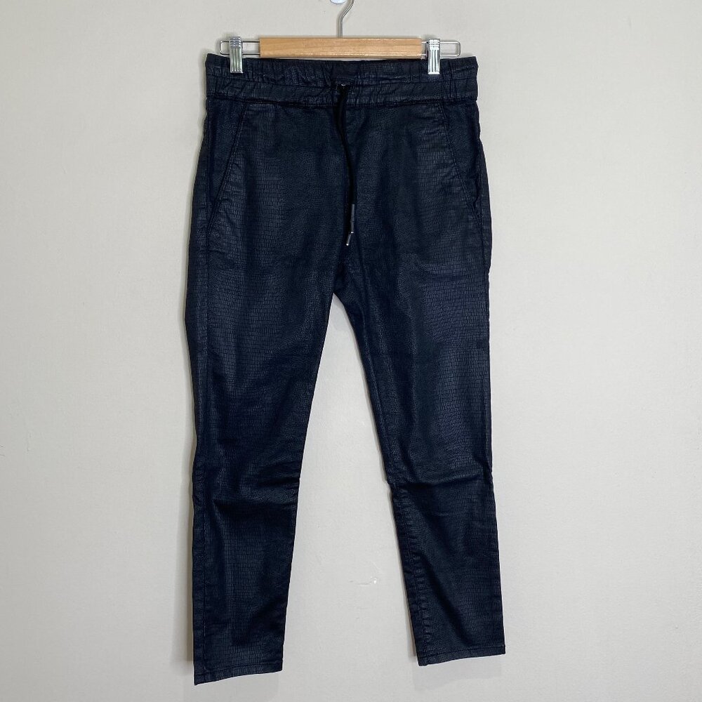 Bevy Flog Shely Black Snake Drawstring Slim Ankle Pants Joggers 26